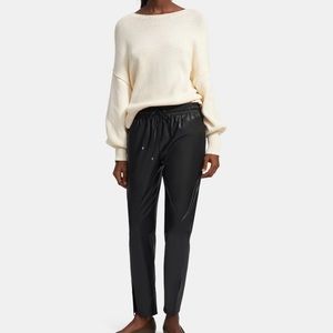 Theory Slit Pull-On Pant in Paper Faux Leather